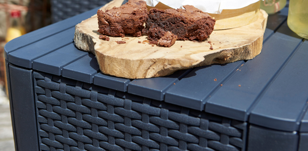 Luzon Plus Plat Wicker Opbergtafel - 57x57x43cm - Antraciet