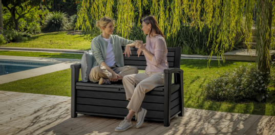 Graphite 60 Gallon Outdoor Storage Bench - Keter US
