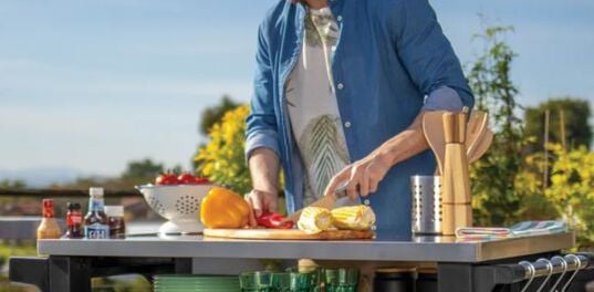 Unity XL Ashwood Outdoor Kitchen Cart With Storage - Keter US