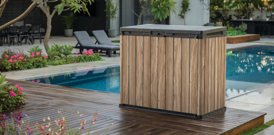 Store-It-Out Signature Storage Shed - Oak Brown