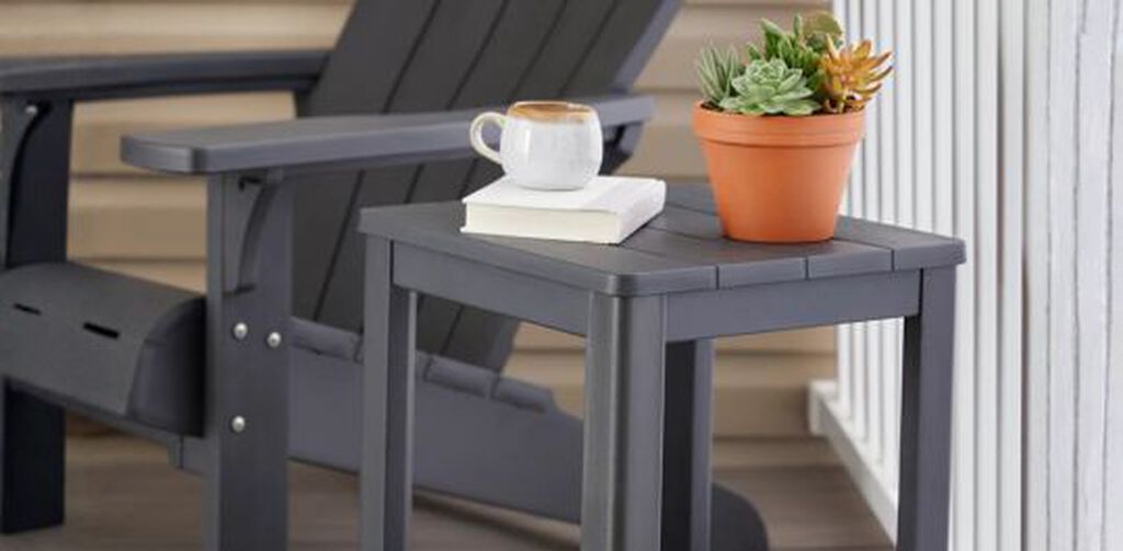 Deluxe Adirondack Two Tier Side Table - Graphite - Keter US