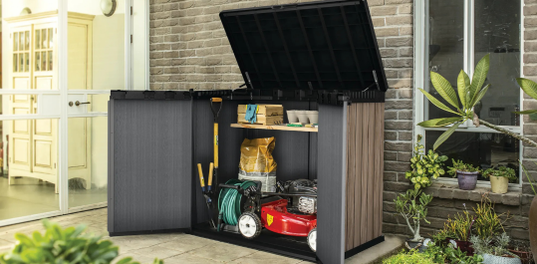 Store-It-Out Signature Storage Shed - Oak Brown