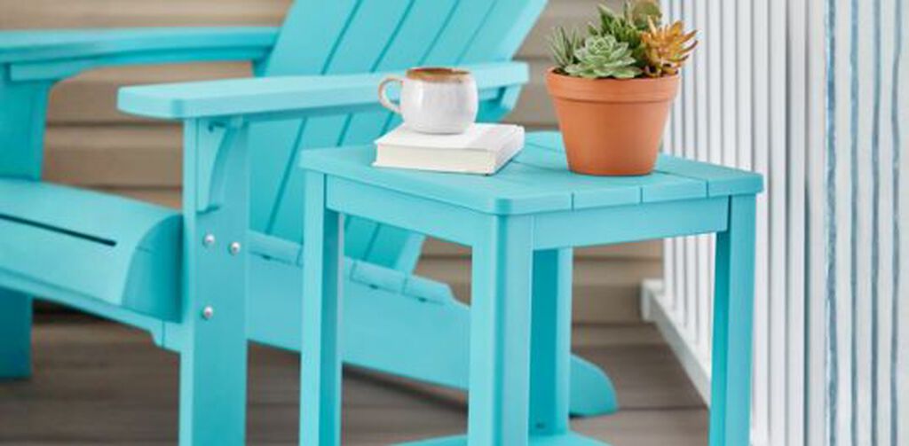 Deluxe Adirondack Two Tier Side Table - Teal - Keter US