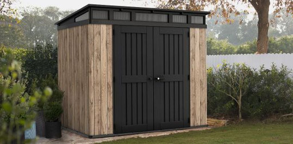 Aspen 8x6 Shed - Outdoor Storage Shed Pine Brown  - Keter US