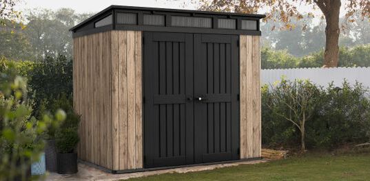 Aspen 8x6 Shed - Outdoor Storage Shed Pine Brown  - Keter US