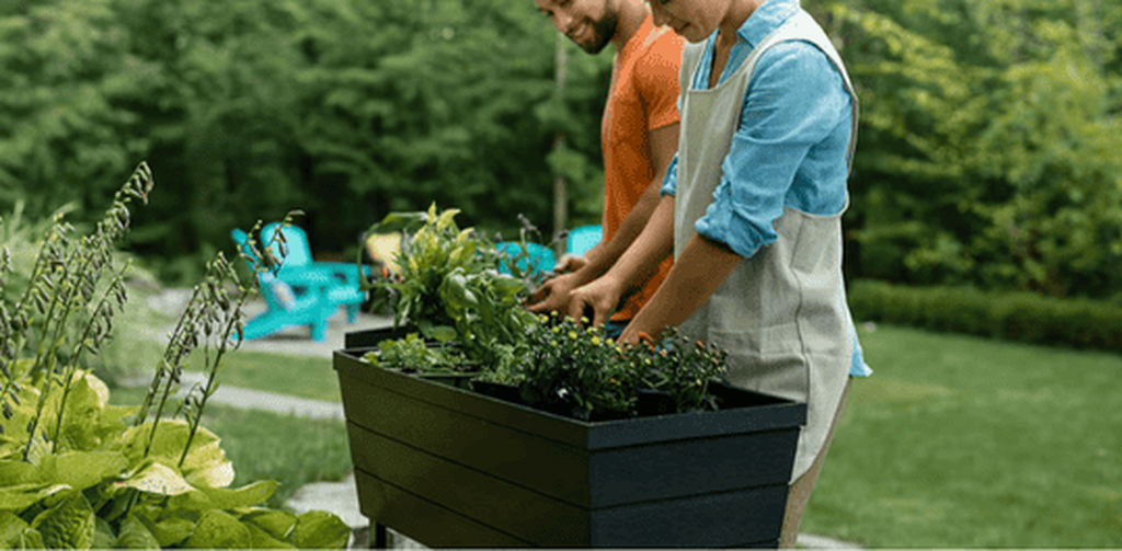 Graphite Urban Bloomer 12.7 Gallon Elevated Garden Bed - Keter US