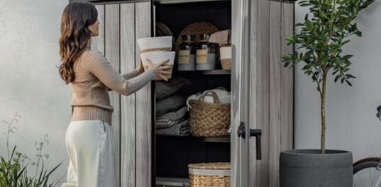 Signature Vertical Storage Shed - Storm Gray - Keter US