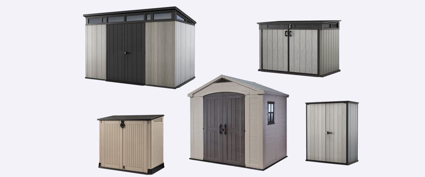 5 Keter sheds in different sizes