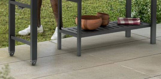 Outdoor Extendable Prep Table - Rosewood Brown - Keter US