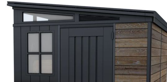 Signature 9x7 Outdoor Bar Shed - Walnut Brown- Keter US
