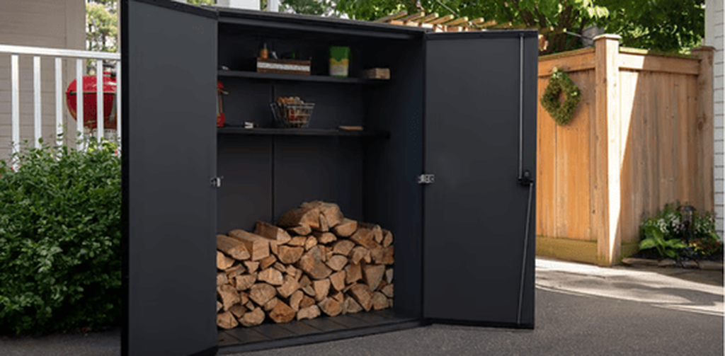 Signature Vertical Storage Shed - Walnut Brown - Keter US
