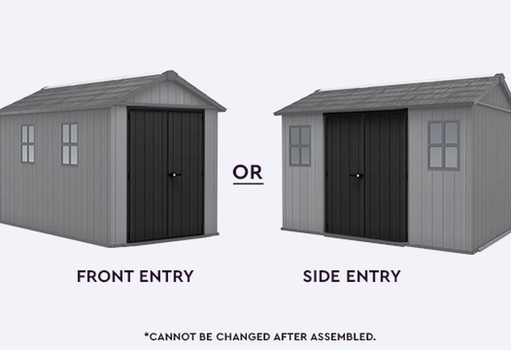 Newton Plus 7.5 x 11 ft Storage Shed - Graphite - Keter US