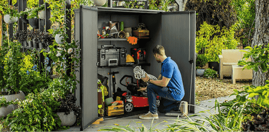 Cortina Alto Graphite Small Storage Shed - 4.6x2.4 Shed - Keter US