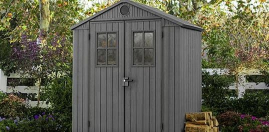 Darwin 6x4 Shed Graphite Storage Shed With Front Windows - Keter US