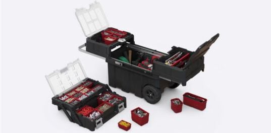 Masterloader Rolling Tool Box with Cantilever Organizer - Keter US