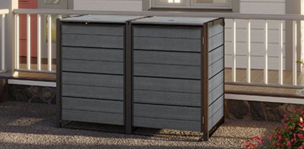 Hide Away 2 x 96 Gal. Trash Can Storage Shed - Keter US