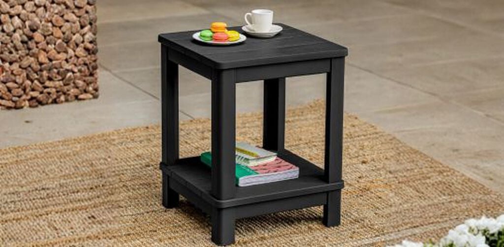 Deluxe Adirondack Two Tier Side Table - Black - Keter US