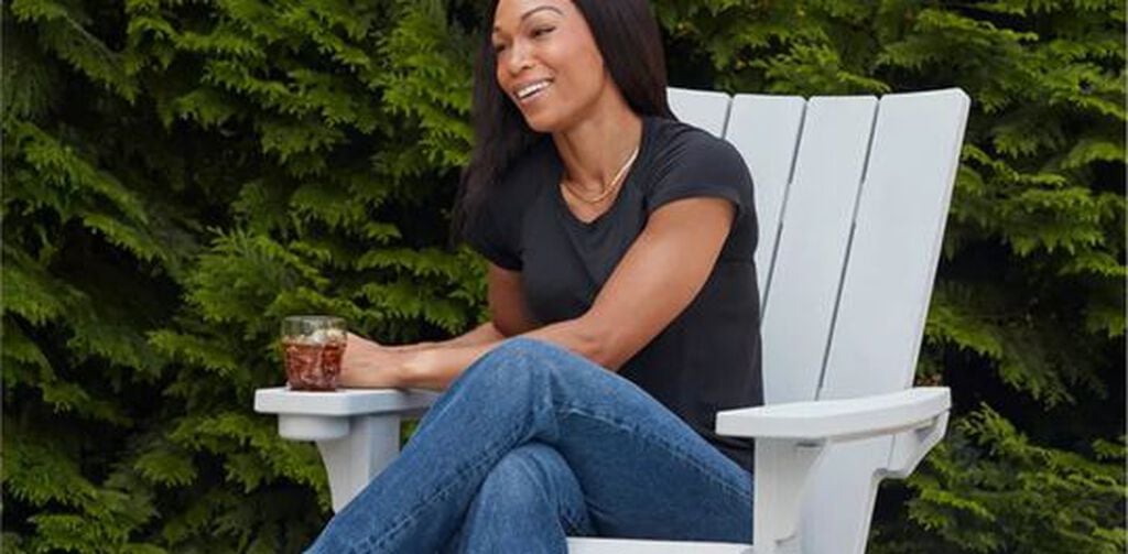 Modern Adirondack Chair With Cup Holder White - Keter US