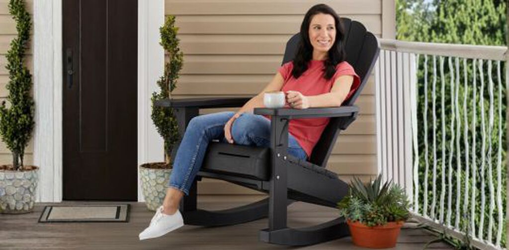 Everest Resin Plastic Adirondack Rocker - Graphite - Keter US