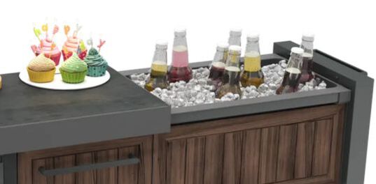 Outdoor Extendable Prep Table - Rosewood Brown - Keter US