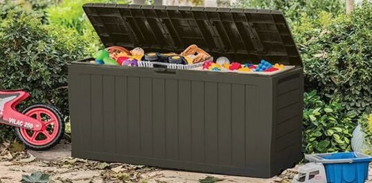 71 Gallon Storage Marvel Deck Box Taupe - Keter US