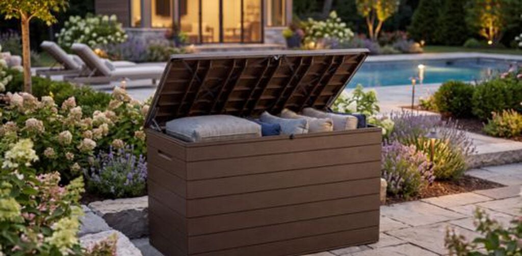 Astoria 150 Gallon Deck Box - Brown - Keter US