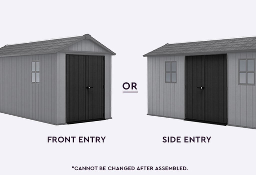 Newton Plus 7.5 x 15 ft Storage Shed - Graphite - Keter US