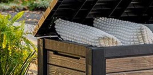 165 Gallon Storage Box Signature Deck Box Walnut Brown - Keter US