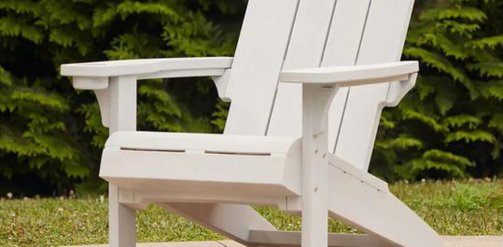 Modern Adirondack Chair With Cup Holder White - Keter US