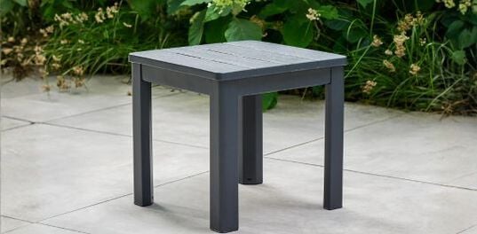 Graphite Chaise Square Small Outdoor Side Table - Keter US