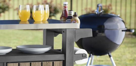 Unity XL Ashwood Outdoor Kitchen Cart With Storage - Keter US