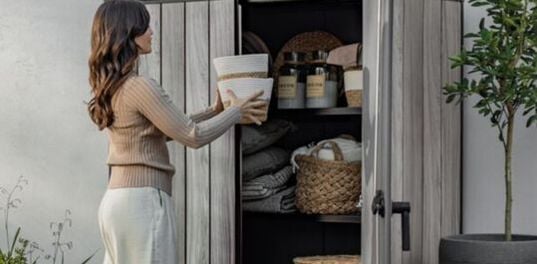 Signature Vertical Storage Shed - Storm Gray - Keter US