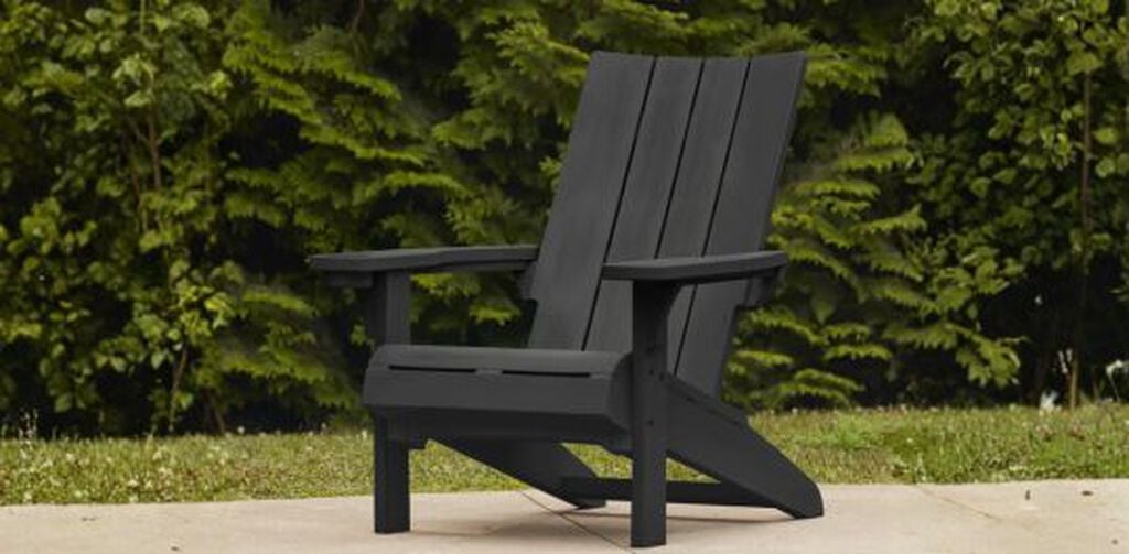 Modern Adirondack Chair With Cup Holder Black - Keter US