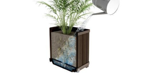 Self Watering Pine Brown Large Rectangular Planter - Keter US