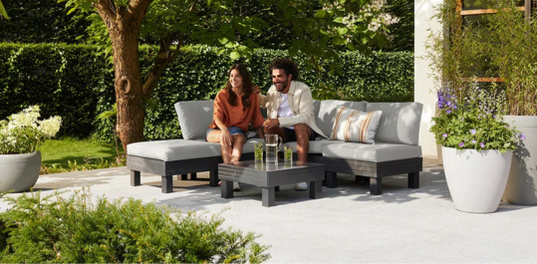 Elements 5 Seater Outdoor Lounge Set - Black - Keter US