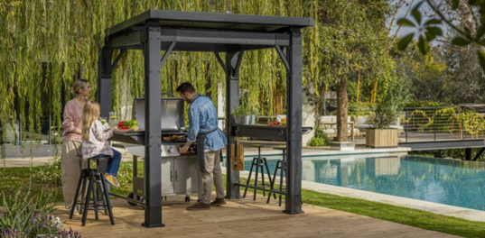 Outdoor Grill Gazebo 8x6.5 Rosewood Brown - Keter US