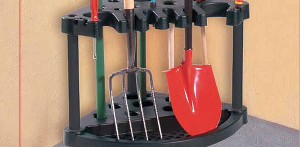 Black Corner Tool Rack for Sheds & Garage - Keter US