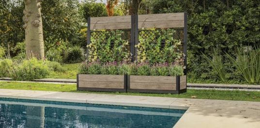 Ashwood Brown Privacy Planter With Trellis - Keter US