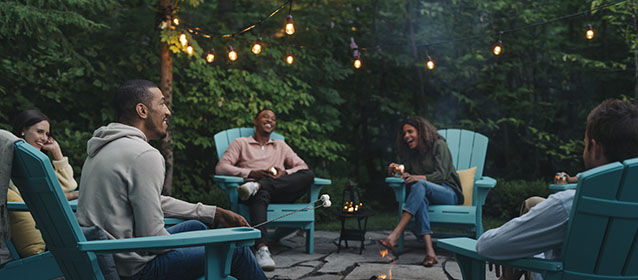 group of friends having fun outside