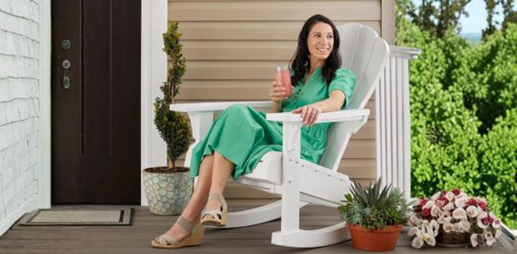Everest Resin Plastic Adirondack Rocker - White - Keter US
