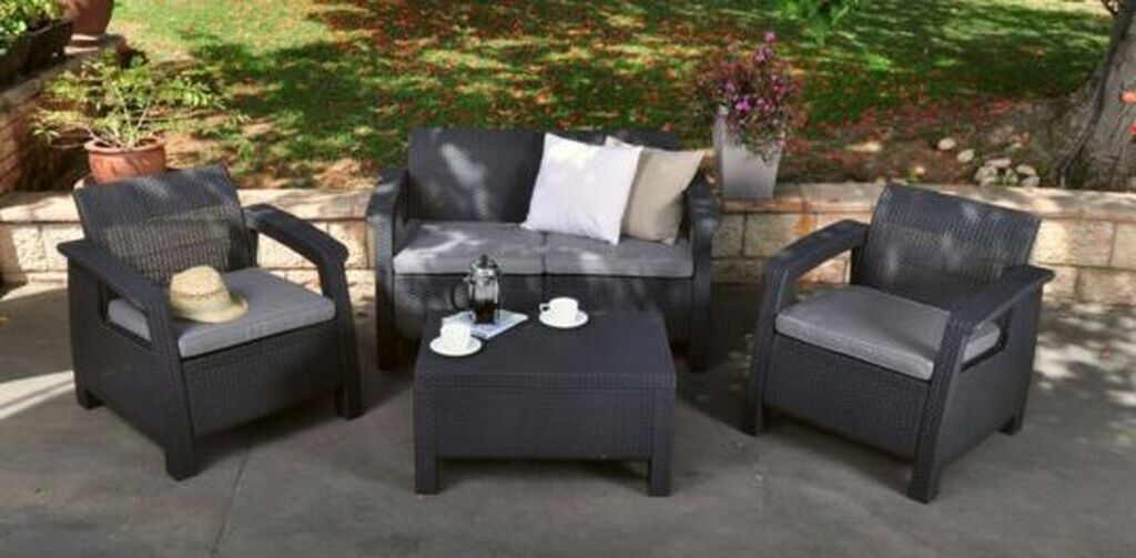 Corfu Outdoor Seating Conversation Set​ Graphite - Keter US