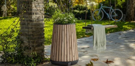Self Watering Pine Brown Conical Tall Planter - Keter US