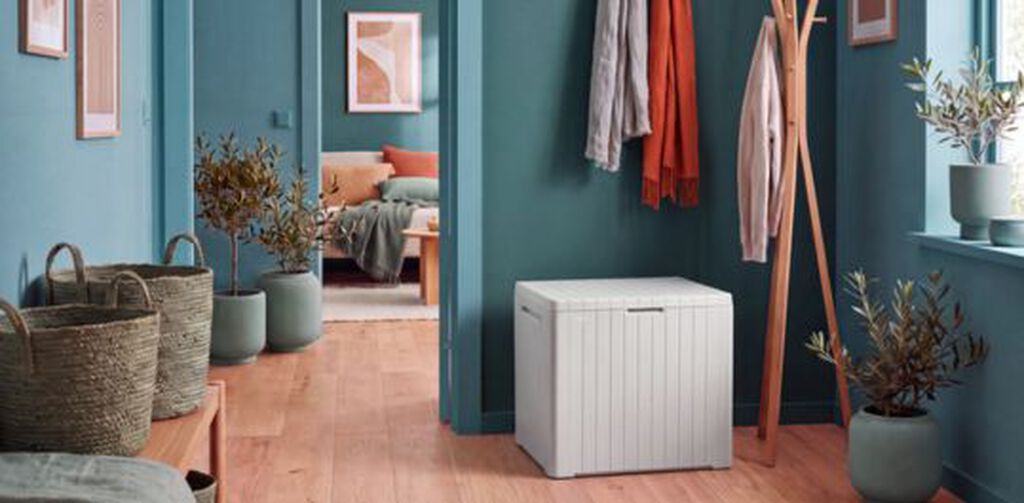 City Box 30 Gallon Deck Box - White Deck Box - Keter US