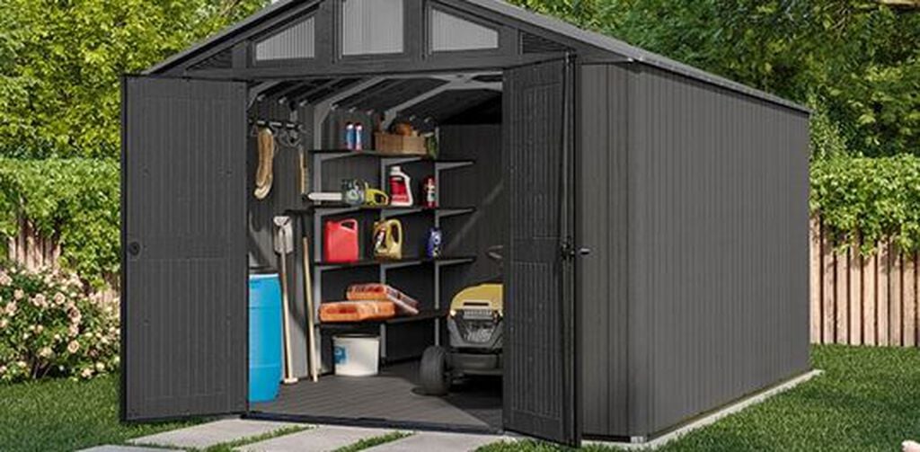 Gray Stronghold 10x15 Extra Large Storage Shed - Keter US