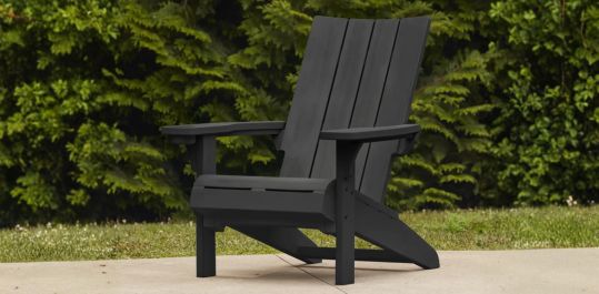 Modern Adirondack Chair With Cup Holder Black - Keter US