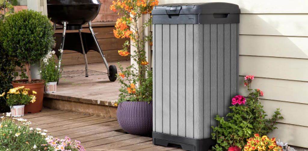 Darwin Gray Outdoor Trash Can - Keter US