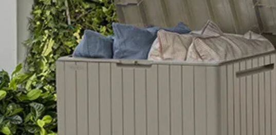 30 Gallon Storage Deck Box City Box Beige - Keter US