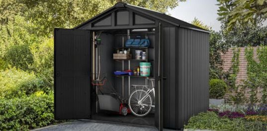 Stronghold Gray Large Storage Shed - 8x6 Shed - Keter US