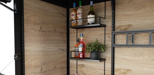 Signature 9x7 Outdoor Bar Shed - Walnut Brown- Keter US