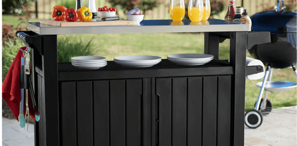 Unity XL Graphite Outdoor Kitchen Cart with Storage - Keter US
